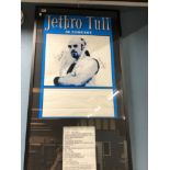 JETHRO TULL; SIGNED POSTER FRAMED WITH SETLIST FROM AUTUMN '99 TOUR - SIGNED BY ;IAN ANDERSON,