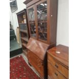 AN EDWARDIAN BUREAU BOOKCASE