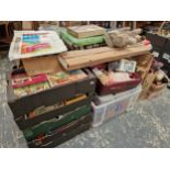 A EXTENSIVE COLLECTION OF VINTAGE BOARD GAMES, TOYS, DOLLS ETC.