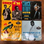 10 x ROCK 'N' ROLL EPS/SINGLES - CHUCK BERRY, BILL HALEY, FATS DOMINO INCLUDING- CHUCK & BO EP - NEP