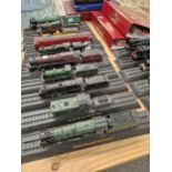 SEVENTEEN LOCOMOTIVE MODELS FIXED TO RAIL AND NAMED TOGETHER WITH RAILWAY MAGAZINES