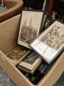 A COLLECTION OF ANTIQUE AND LATER PRINTS AND ETCHINGS.