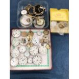 A QUANTITY OF POCKET WATCH MOVEMENTS ETC.