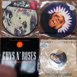 90S ROCK, 9 x PICTURE DISC/COLOURED VINYL SINGLES INCLUDING - ALICE IN CHAINS - DOWN IN A HOLE