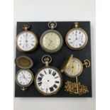 SIX VARIOUS POCKET WATCHES TO INCLUDE ROLCO, WALTHAM, AN OCTAVA MOVEMENT EXAMPLE, THE AMIR, A JEAN