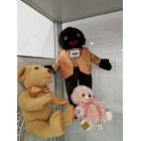 THREE MERRYTHOUGHT SOFT TOYS, TO INCLUDE TWO BEARS