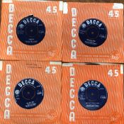 THE ROLLING STONES 60S; 13 SINGLES INCLUDING- COME ON - DECCA F11675, NOT FADE AWAY - F11845, GET