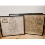 FOUR ANTIQUE ROBERT MORDEN MAPS AND ONE OTHER (5)