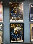 JETHRO TULL; 2 FRAMED POSTERS - CATFISH RISING TOUR, FROM ESSEN 21st OCT '91 AND BERLIN 26th OCT '91