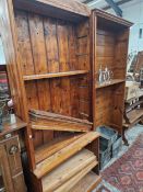TWO ANTIQUE PINE BOOKCASES.