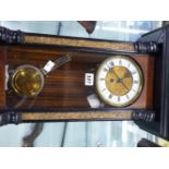 A VIENNA REGULATOR, THE TIMEPIECE IN A GLAZED MAHOGANY CASE WITH EBONISED AND GILT DETAILS AND