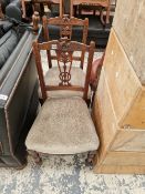 A PAIR OF LATE VICTORIAN SIDE CHAIRS