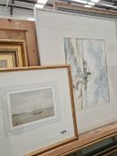 LARGE WATERCOLOUR SIGNED FRED MARSHALL ANOTHER BY RIA KEMPER AND ONE FURTHER BY CHRISTOPHER