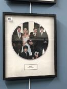 3 FRAMED PICTURE DISCS; BLONDIE - PARALLEL LINES, LINDA RONSTADT - LIVING IN THE USA AND THE