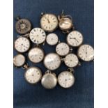 A QUANTITY OF SILVER AND WHITE METAL CASED POCKET WATCHES.