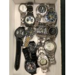 TWELVE VARIOUS WATCHES TO INLCLUDE PULSE, SEKONDA, TEKENOS ETC.