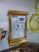A BRASS CASED CARRIAGE CLOCK BY ST JAMES LONDON