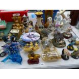 A COLLECTION OF OWL AND OTHER ORNAMENTS, ROYAL WORCESTER COLLECTORS PLATES, RAILWAY BOOKS ETC.