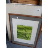 A SIGNED DON BESSANT ARTIST PROOF PRINT, A WATERCOLOUR OF A CURCH BY TJ BUTTERLEY, AND A FURTHER