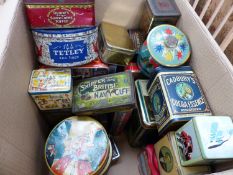 A LARGE QUANTITY OF VINTAGE BISCUIT TINS ETC.