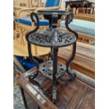 A CHINESE HARDWOOD URN STAND.