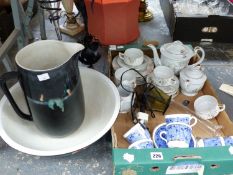 A JAPANESE TEA SERVICE, A WINE DISPENSER, WASH JUG ETC.