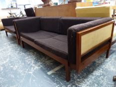 A PAIR OF MID CENTURY RETRO ADJUSTABLE DAY BED SETTEES