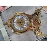 A BOULLE BALLOON SHAPED MANTEL CLOCK, THE MOVEMENT TO STRIKE ON A BELL