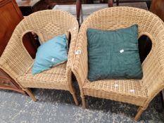 A PAIR OF CONSERVATORY CHAIRS.