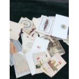 A COLLECTION OF ANTIQUE AND LATER MILITARY NOTE CARDS, CHRISTMAS CARDS ETC.