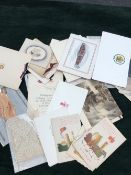 A COLLECTION OF ANTIQUE AND LATER MILITARY NOTE CARDS, CHRISTMAS CARDS ETC.