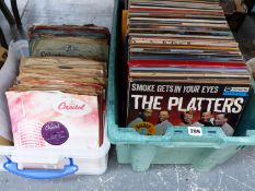 A LARGE SELECTION OF VINATGE LP RECORDS AND 78 RPM RECORDS.