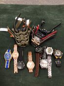 A COLLECTION OF NEW OLD STOCK WATCHES TO INCLUDE DIGITAL EXAMPLES AND DIAMATE ROSE GOLD PLATED