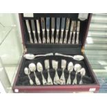 A GOOD QUALITY GUY DEGRENNE SILVER PLATED CANTEEN OF CUTLERY.