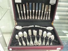 A GOOD QUALITY GUY DEGRENNE SILVER PLATED CANTEEN OF CUTLERY.