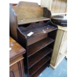 TWO SMALL OAK BOOKCASES.