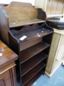 TWO SMALL OAK BOOKCASES.