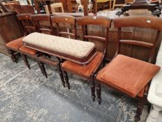 A SET OF WILLIAM IV MAHOGANY DINING CHAIRS.