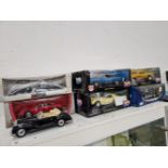A COLLECTION OF MODEL CARS SOME WITH ORIGINAL BOXES TO INCLUDE, UT MODELS, MOTORMAX, HOT WHEELS