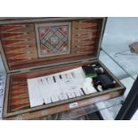 A EASTERN INLAID GAMES BOX.