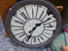 AN ANTIQUE STYLE WALL CLOCK.