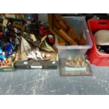 A QUANTITY OF VARIOUS LEGO AND OTHER TOYS INCLUDING STARWARS, VARIOUS MODEL SHIPS ETC. (QTY)