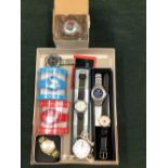 A COLLECTION OF WATCHES TO INCLUDE A VINTAGE CITIZEN ON BRACELET STRAP, A KELLOGS PERSONAL TRAINER