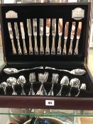 A GUY DEGRENNE SILVER PLATED CUTLERY CANTEEN.