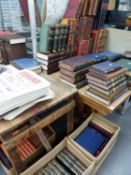 AN EXTENSIVE COLLECTION OF BOOKS AND BINDINGS TO INCLUDE FOUR VOLUMES SHAKSPERE, GEOGRAPHIC