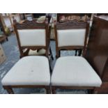 A PAIR OF VICTORIAN DINING CHAIRS.