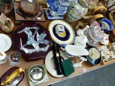 A LARGE QUANTITY OF ORNAMENTAL CHINA, GLASS, METALWARE AND TREEN.