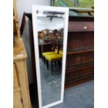 A WHITE PAINTED ROBING MIRROR.