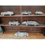 SIX VARIOUS ALLOY CAR MODELS.