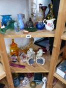A COLLECTION OF VARIOUS CHINA AND GLASS ORNAMENTS ETC.